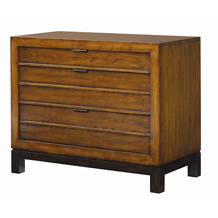 Three Drawer Coral Nightstand